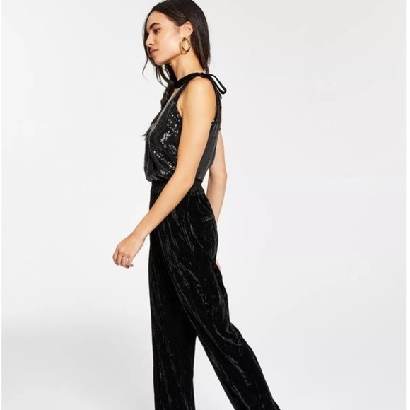 Leyden Velvet Wide Leg Pants Black NEW Women's XLarge - Picture 4 of 15